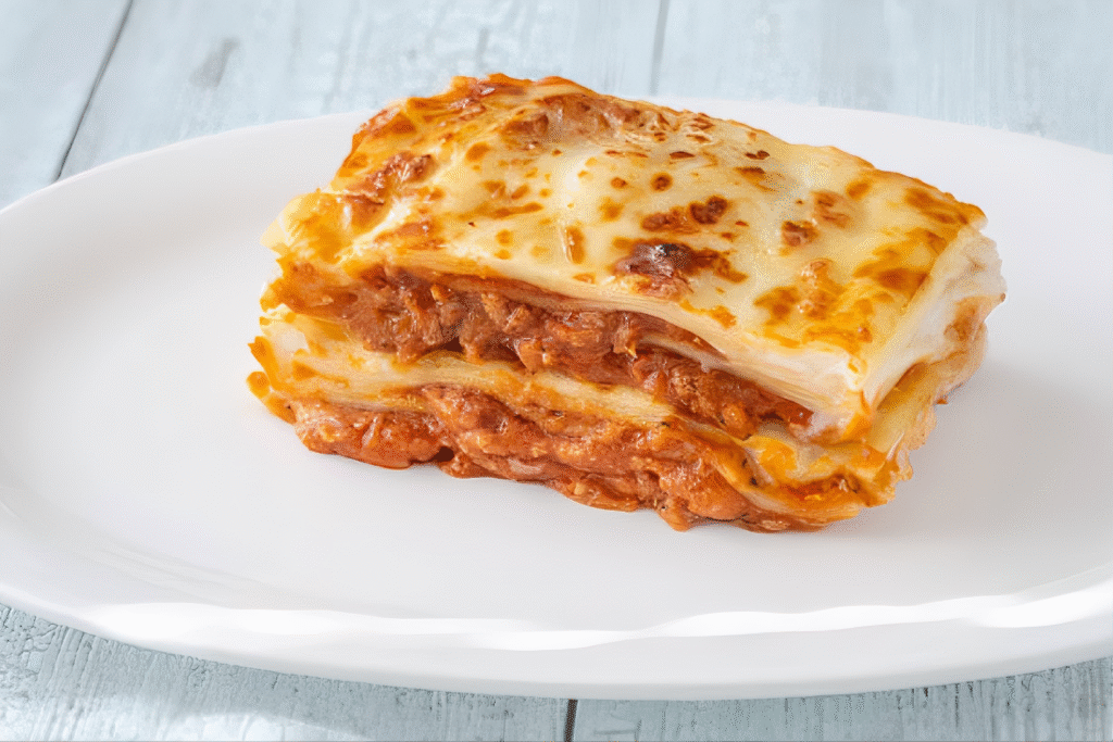 Lasanha de carne com queijo